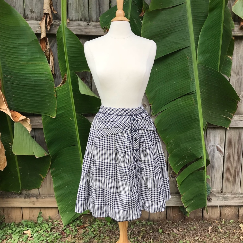 Anthropologie plaid, asymmetrical midi skirt